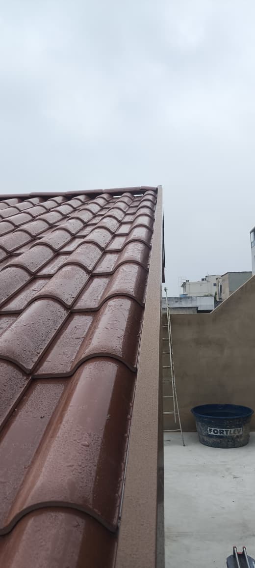 Pingadeira instalada em beiral de telhado